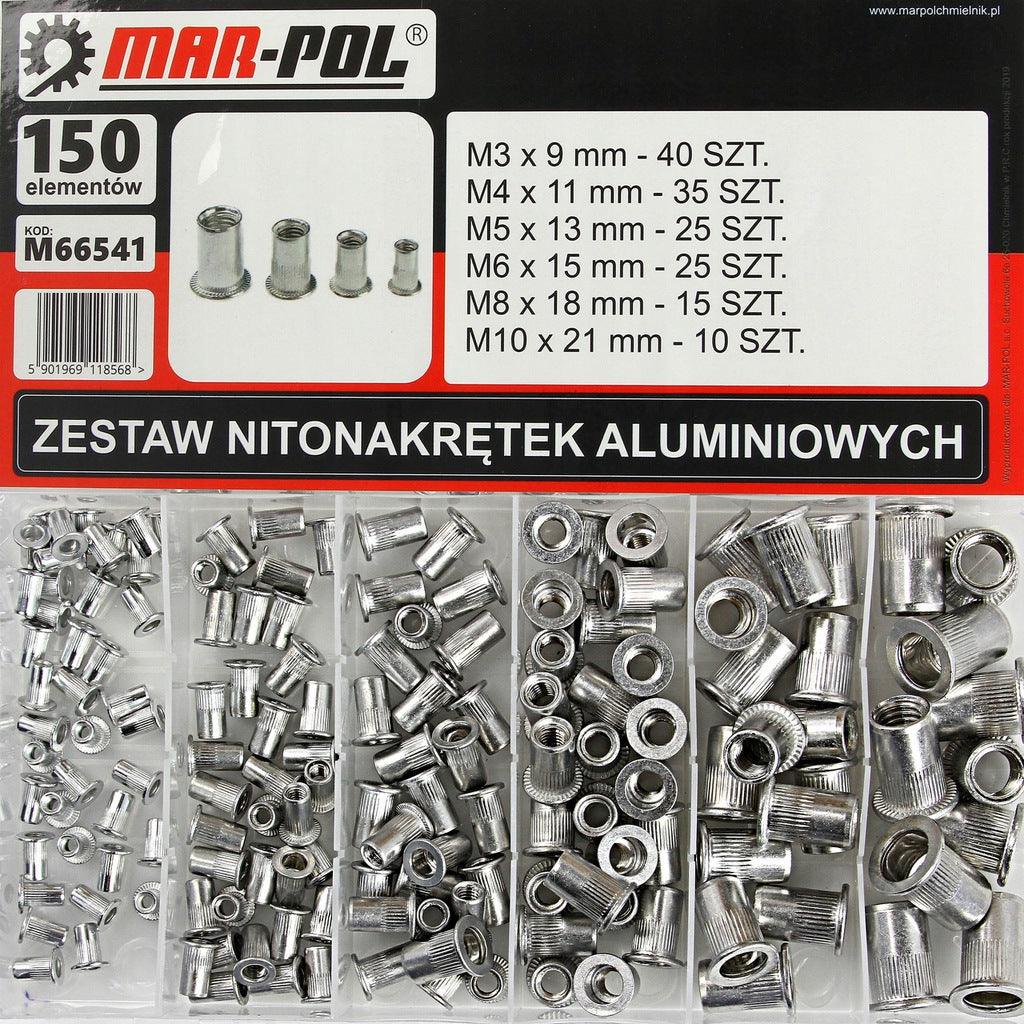 Set piulite nituibile M3 - M10 150 piese pentru cleste nituri - Bjc tools