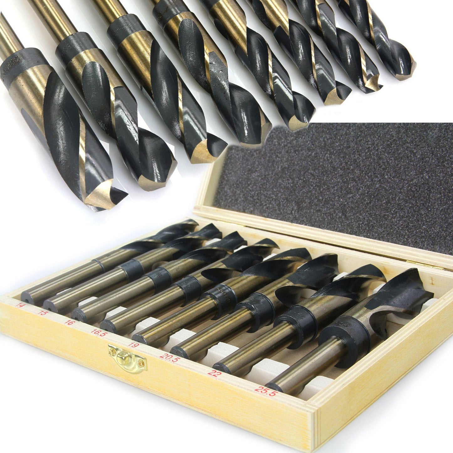 Set Burghiu HSS 14-25.5mm 8 piese pt metal - Bjc tools