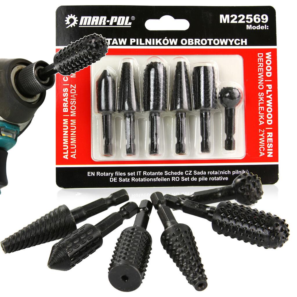 Set 6 pile cu profil si freza pentru lemn,Set pile pentru bormasina - Bjc tools