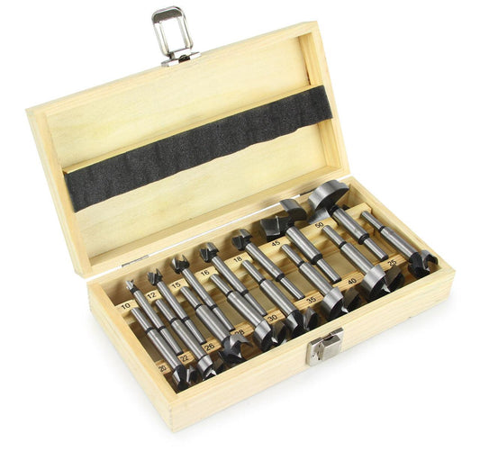 Set burghiu freze gaurit lemn 15 piese 10-50mm