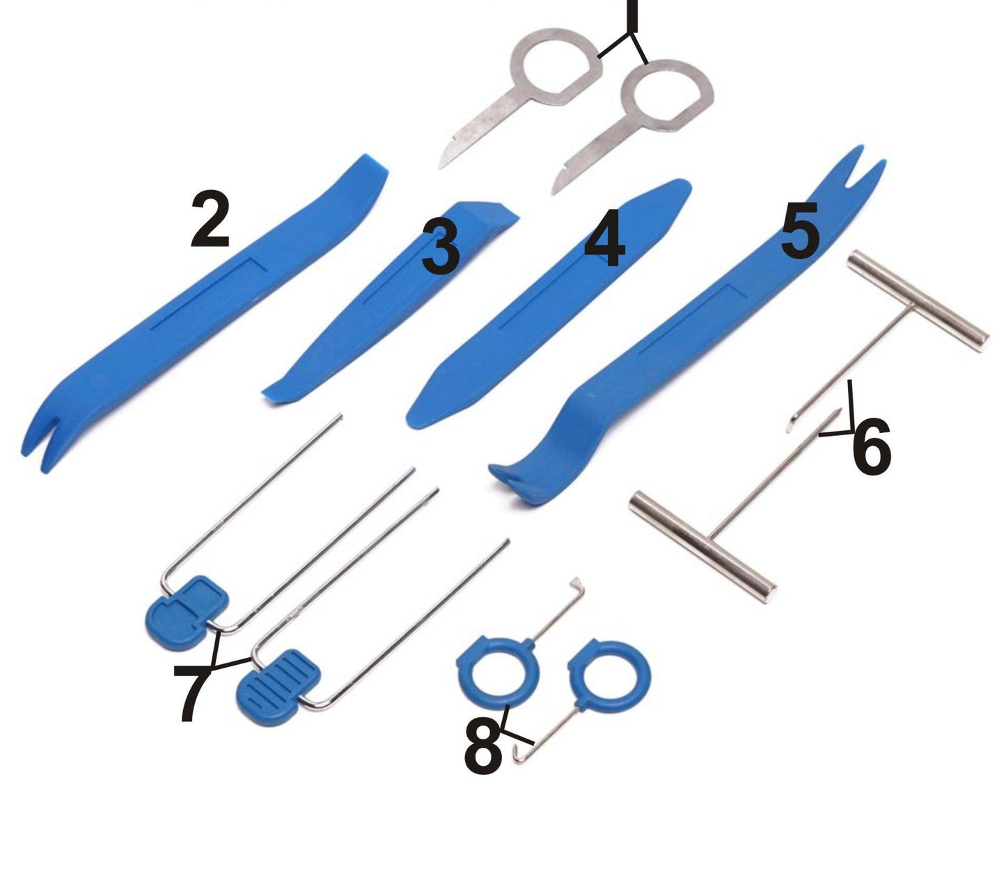 Trusa demontare casetofoane si elemente caroserie auto, leviere tapiterie - Bjc tools
