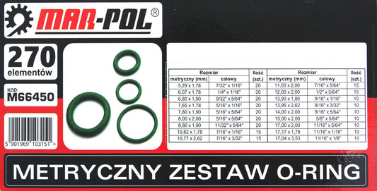 Set garnituri de cauciuc, oringuri hnbr 270 piese garnituri aer condiționat