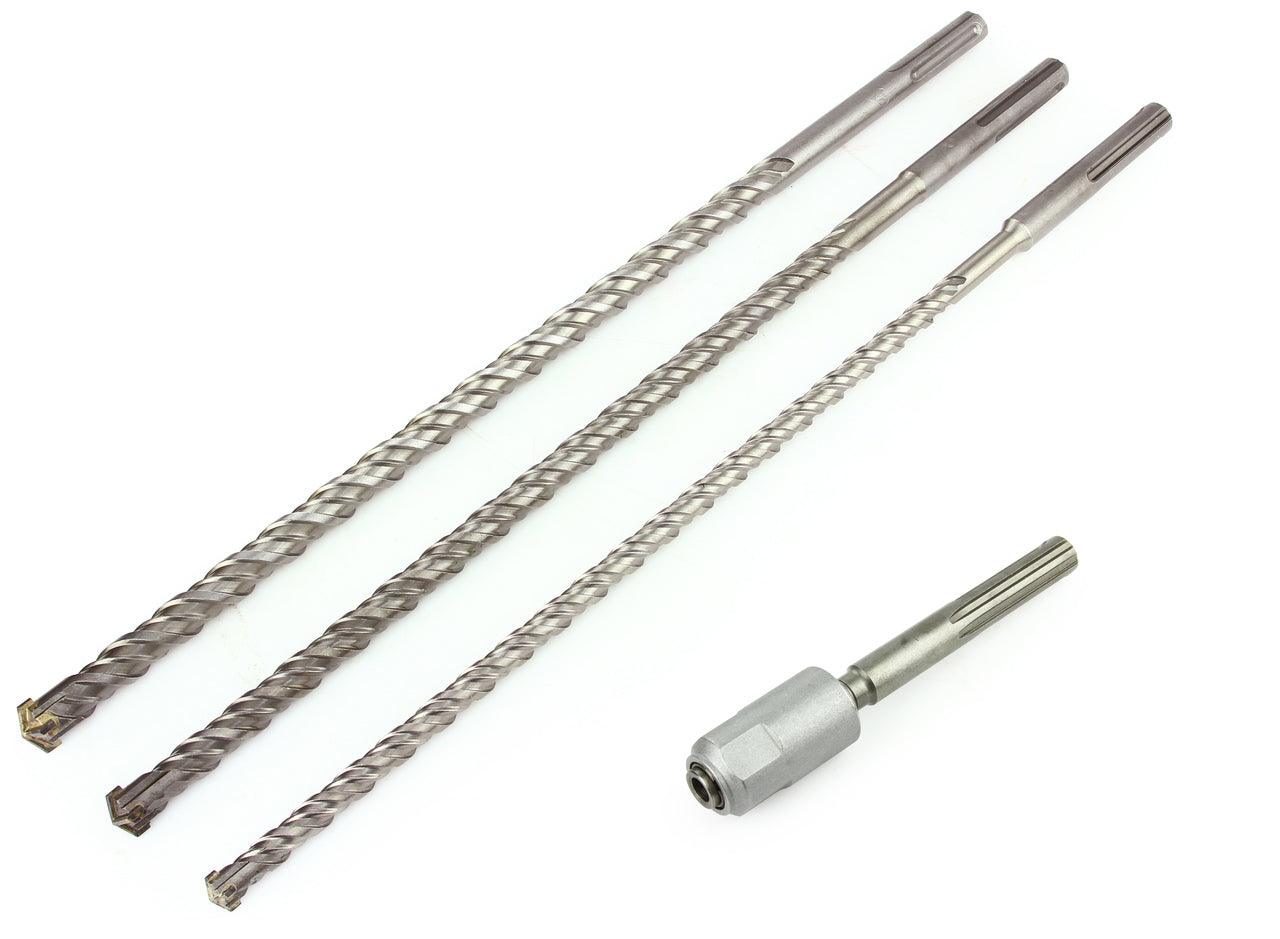 Set burghie beton 4 piese SDS MAX SDS PLUS 600mm, set burghie beton 16 20 si 22 mm - Bjc tools