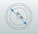 Cheie tubulara 80mm 8 laturi pentru piulita punte fata scania