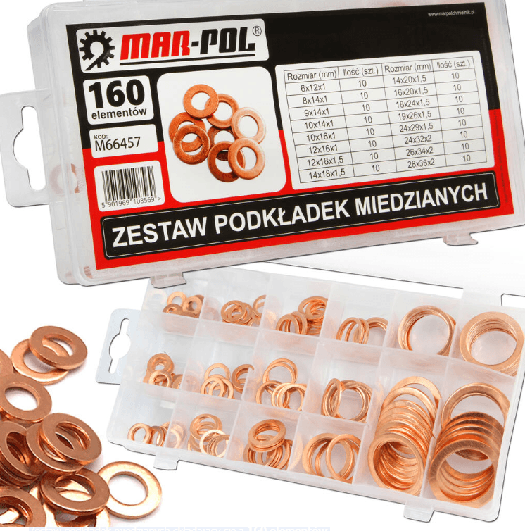 Set de șaibe din cupru – 160 piese - Bjc tools