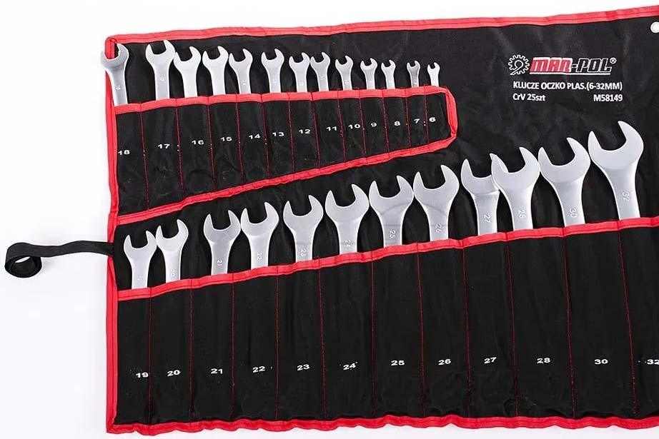 Set / trusa chei combinate fixe si inelare 25 piese chrome vanadium - Bjc tools