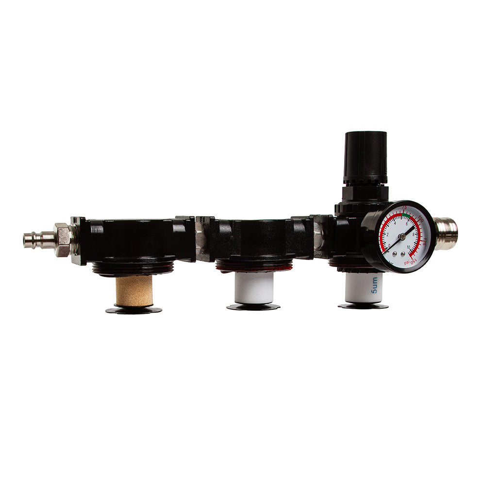 Regulator triplu filtru aer comprimat 1/2” cu manometru – 3 etape