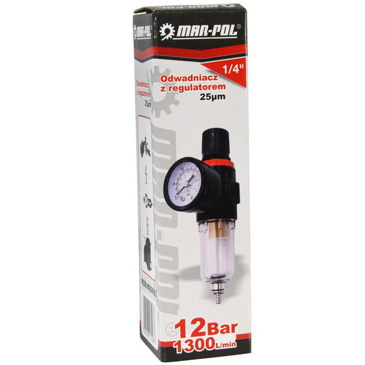 Filtru dehidratator reductor de presiune manometru 1/4" 12bar