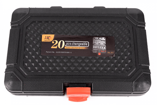 Trusa capete chei inelare articulate si biti 20 piese