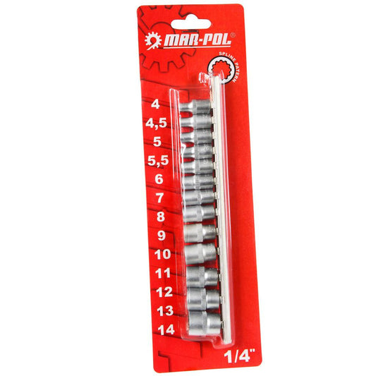 Set chei tubulare, 1/4" 13 buc