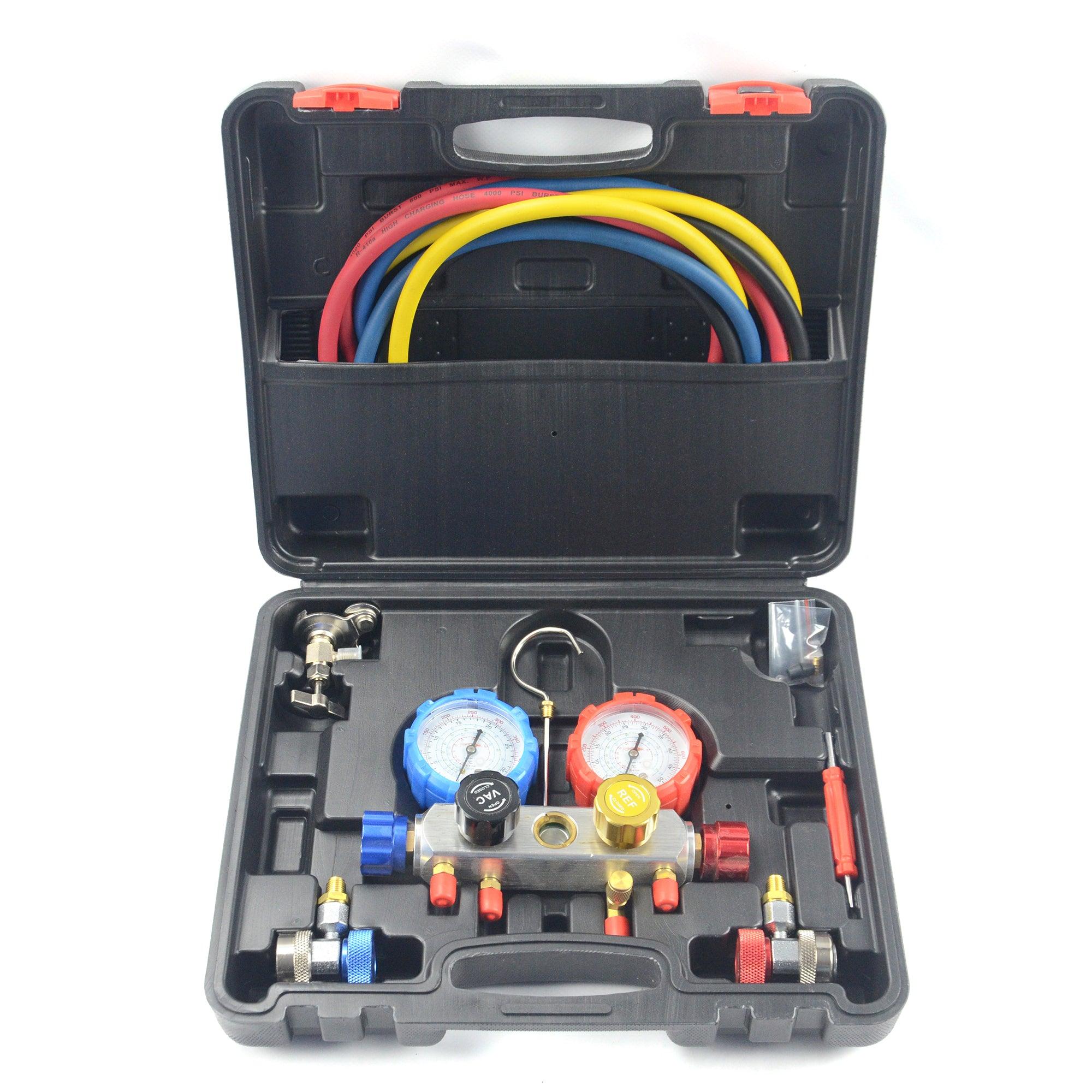 Trusa verificare si încărcare cu freon R22 R12 R134A, baterie manometre freon, Trusa frigotehnist - Bjc tools Imagine principală a produsului