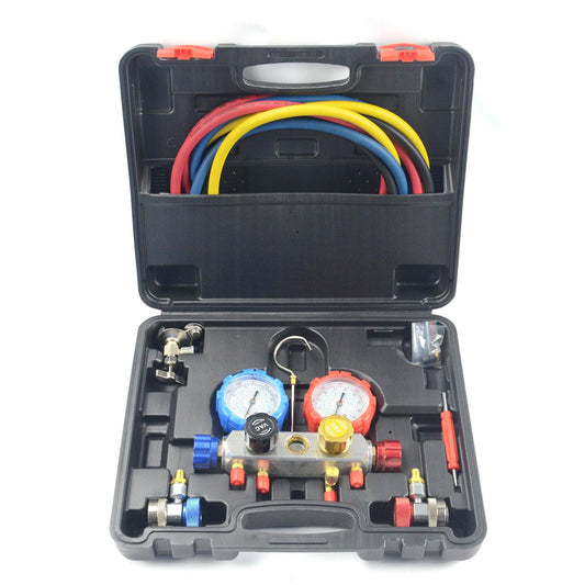 Trusa verificare si încărcare cu freon R22 R12 R134A, baterie manometre freon, Trusa frigotehnist - Bjc tools
