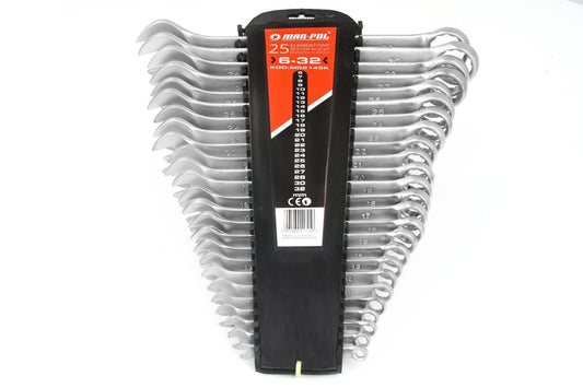 Set chei combinate fixe/inelare 6-32mm 25 piese Chrome Vanadium + organizator