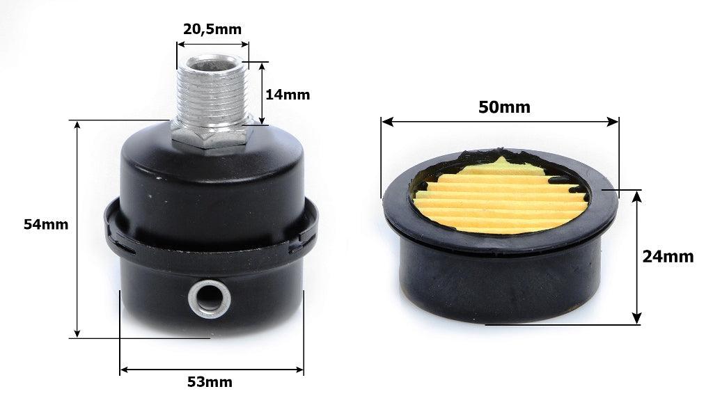 Filtru de aer pentru compresor de aer 24 50 100 150 200 300 litri cu filet 1/2 si filtru de hartie - Bjc tools