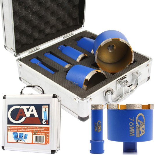 Set carote diamantate 20mm 25mm 35mm 50mm 60mm și 76mm - Bjc tools