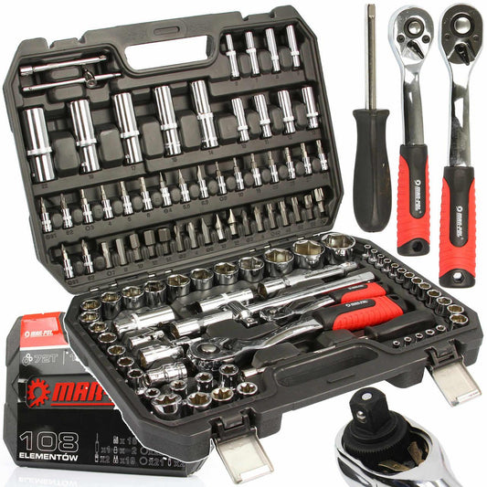 Trusa scule 108 piese profesionala , Set tubulare biti imbus chei - Bjc tools