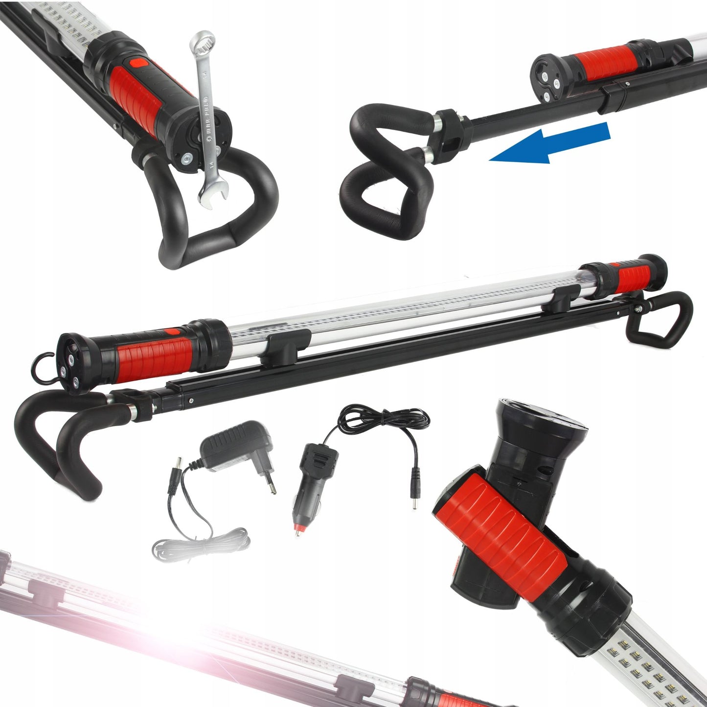 Lampa de atelier cu LED cu magnet cu acumulator 12v/220v, lanterna de capota - Bjc tools