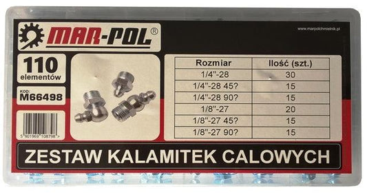 Set capete pentru gresor 110 piese inci - Bjc tools