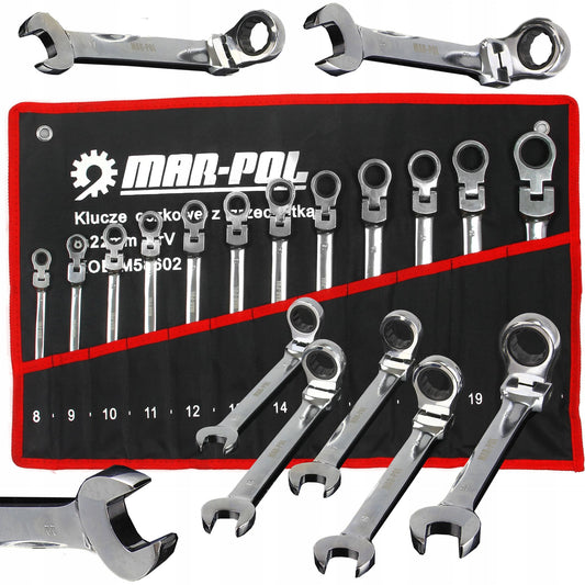 Set chei profesionale combinate cu clichet articulate 8-22mm 12 elemente - Bjc tools