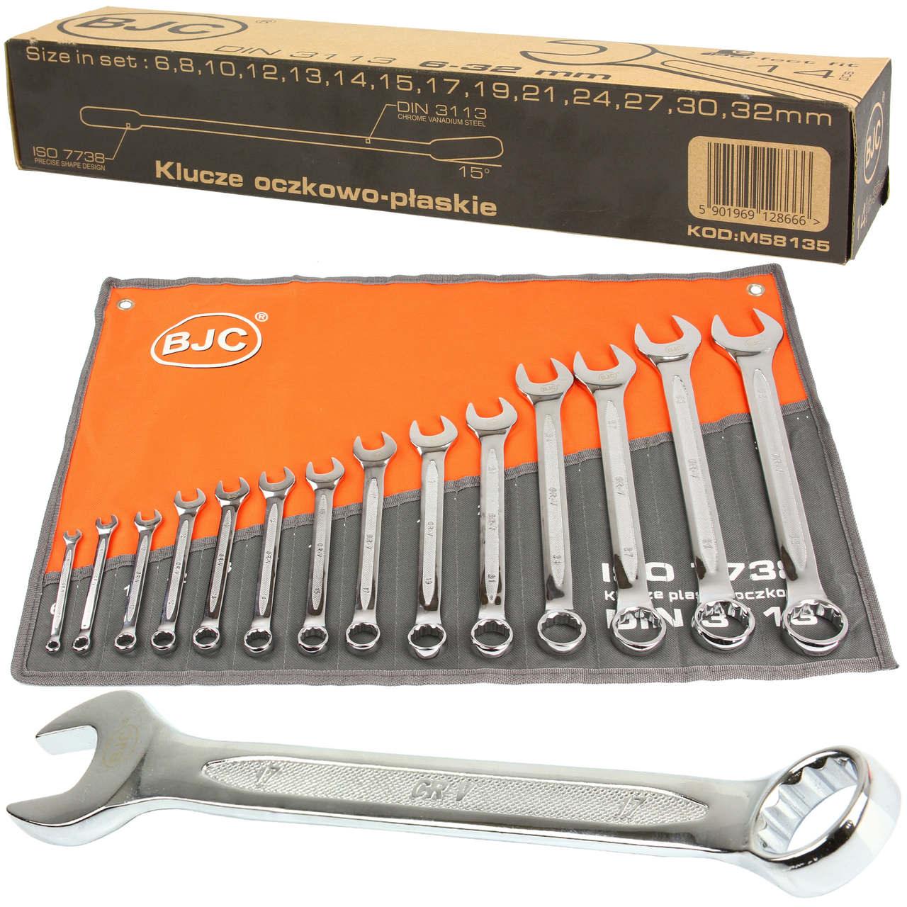 Set chei combinate 6-32mm 14 piese PROFESIONALE - Bjc tools Imagine principală a produsului