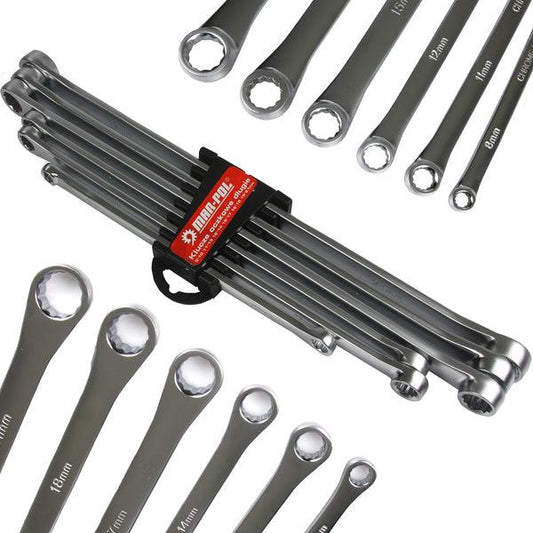 Set chei inelare drepte extra lungi 8 - 21 mm 6 piese profesionale CR-V - Bjc tools
