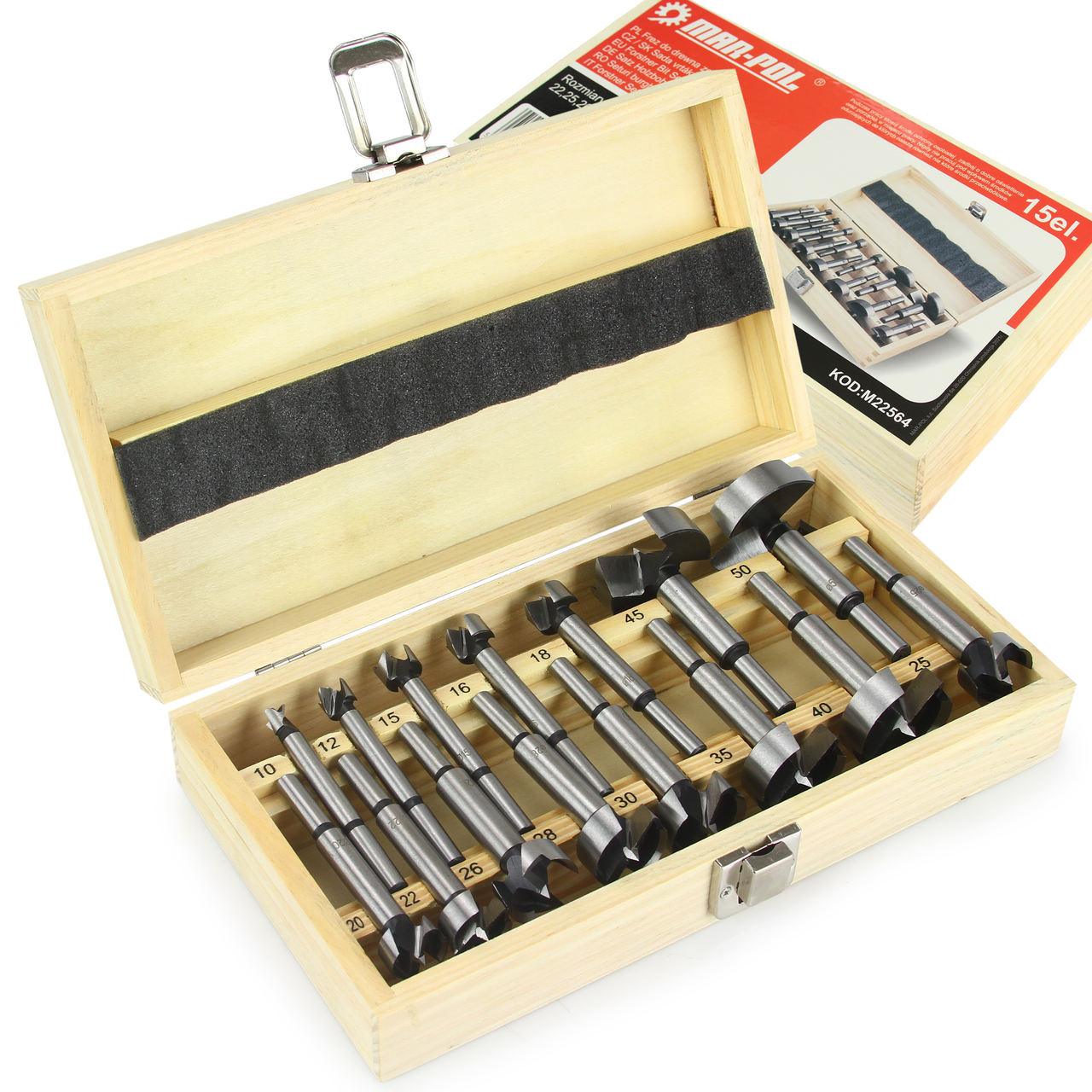 Set burghiu freze gaurit lemn 15 piese 10-50mm - Bjc tools Imagine principală a produsului