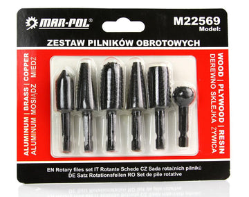 Set 6 pile cu profil si freza pentru lemn,set pile pentru bormasina