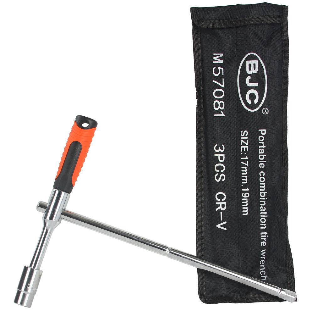 Cheie de roti profesionala cu tubulare incluse 17 si 19 mm - Bjc tools