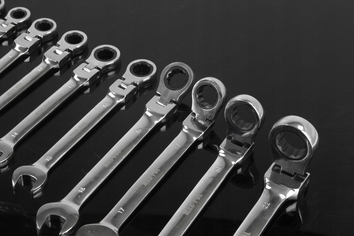 Set chei profesionale combinate cu clichet articulate 8-22mm 12 elemente - Bjc tools