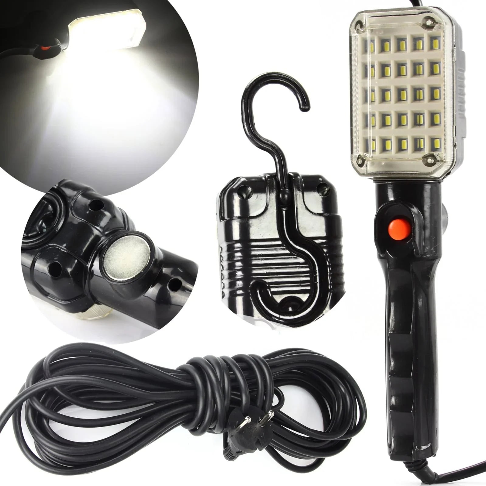 LAMPĂ DE ATELIER CU 25 LED CARLIG MAGNET 230V - Bjc tools Imagine principală a produsului