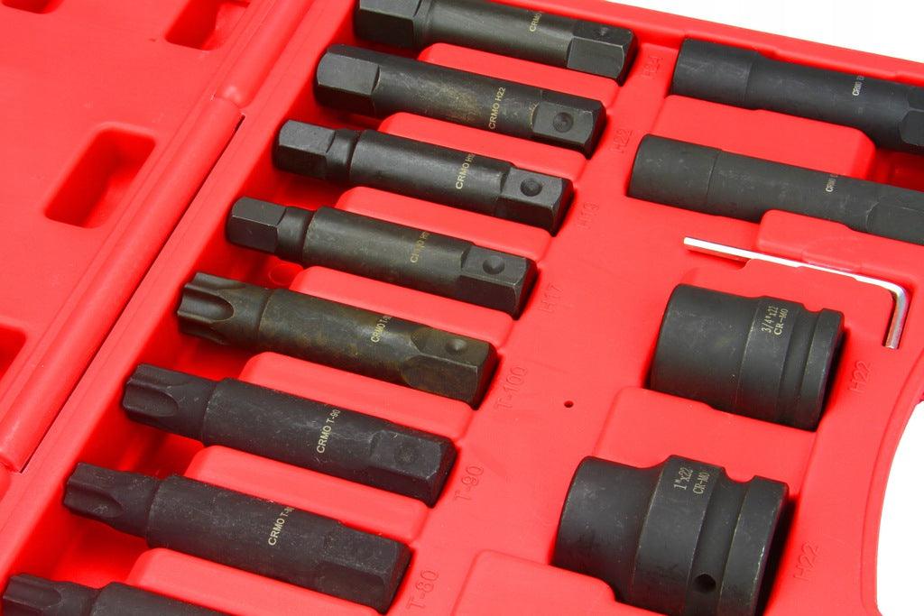 Trusa Biti hexagon, torx si tubulare torx E de impact 3/4 si 1Tol ptr camioane 16 piese BJC - Bjc tools
