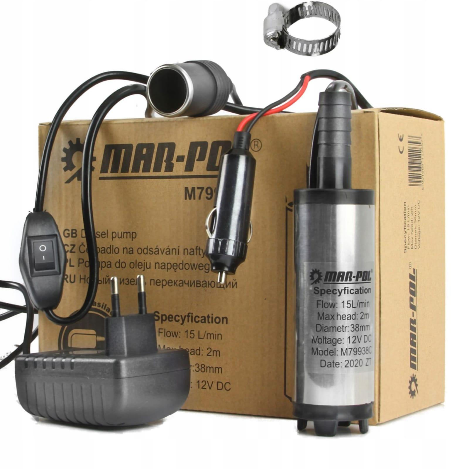 Pompa submersibila transfer ulei si motorina 12v si 220v 38mm din inox - Bjc tools
