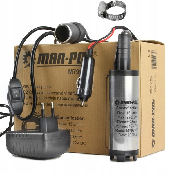 Pompa submersibila transfer ulei si motorina 12v si 220v 38mm din inox - Bjc tools