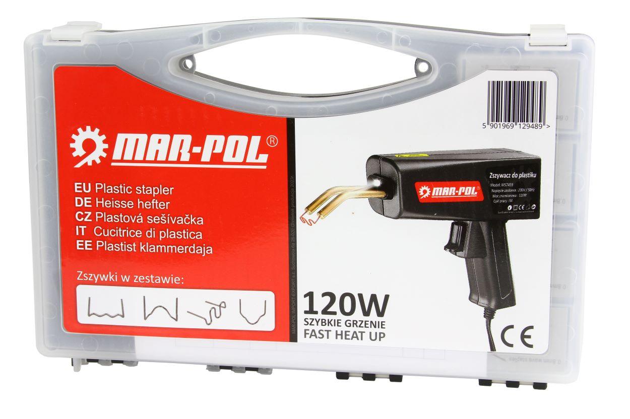 Pistol cu capse pentru lipit elemente plastic,Pistol pentru sudat plastic cu 400 capse,120W - Bjc tools