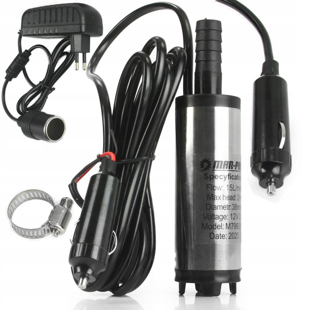Pompa submersibila transfer ulei si motorina 12v si 220v 38mm din inox - Bjc tools
