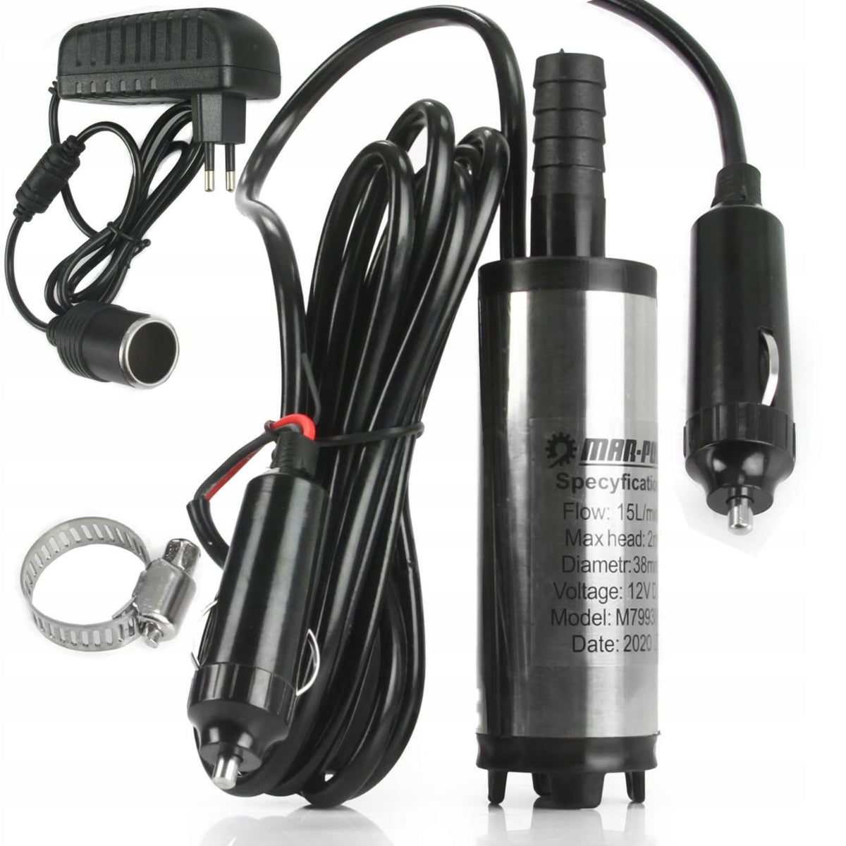 Pompa submersibila transfer ulei si motorina 12v si 220v 38mm din inox - Bjc tools