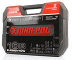 Trusa scule 108 piese profesionala , Set tubulare biti imbus chei - Bjc tools
