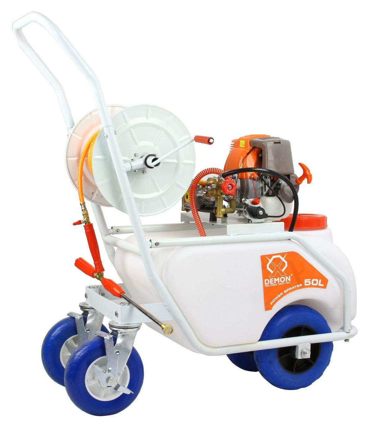 Atomizor pe benzina 50 litri cu carucior si furtun lung pe rola, Pulverizator substanțe, motostropitoare - Bjc tools