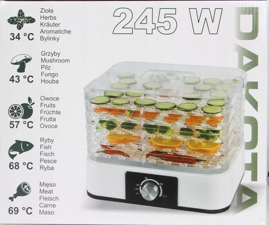 Deshidrator de alimente electric,Uscator de fructe si legume cu 5 tavi - Bjc tools