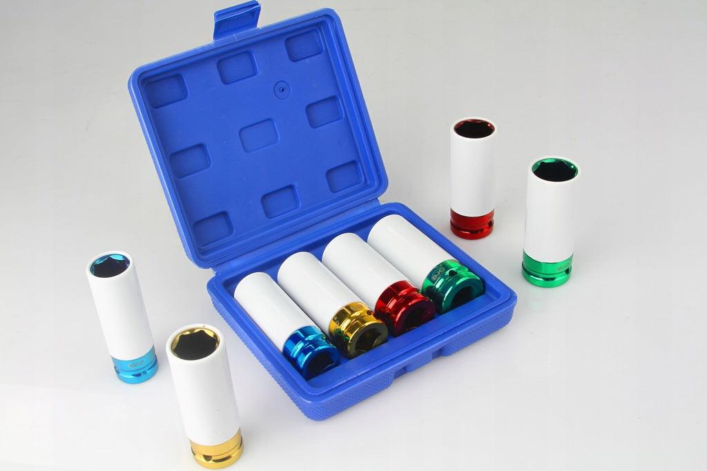 Set chei tubulare de impact cu protecție pt jante 17 19 21 22 mm 1/2 Profesional - Bjc tools