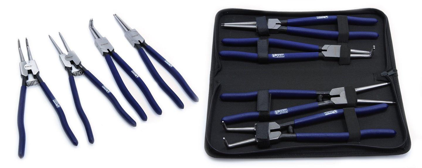 Set Clesti/Patenti pt sigurante Seger 4 piese 12" 300mm profesional + husa - Bjc tools Imagine principală a produsului