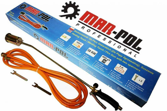 Arzator gaz cu duza turbo 60mm cu furtun 5metri pt butelie - Bjc tools