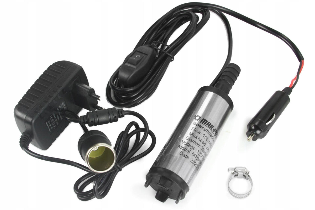 Pompa submersibila transfer ulei si motorina 12v si 220v 38mm din inox - Bjc tools