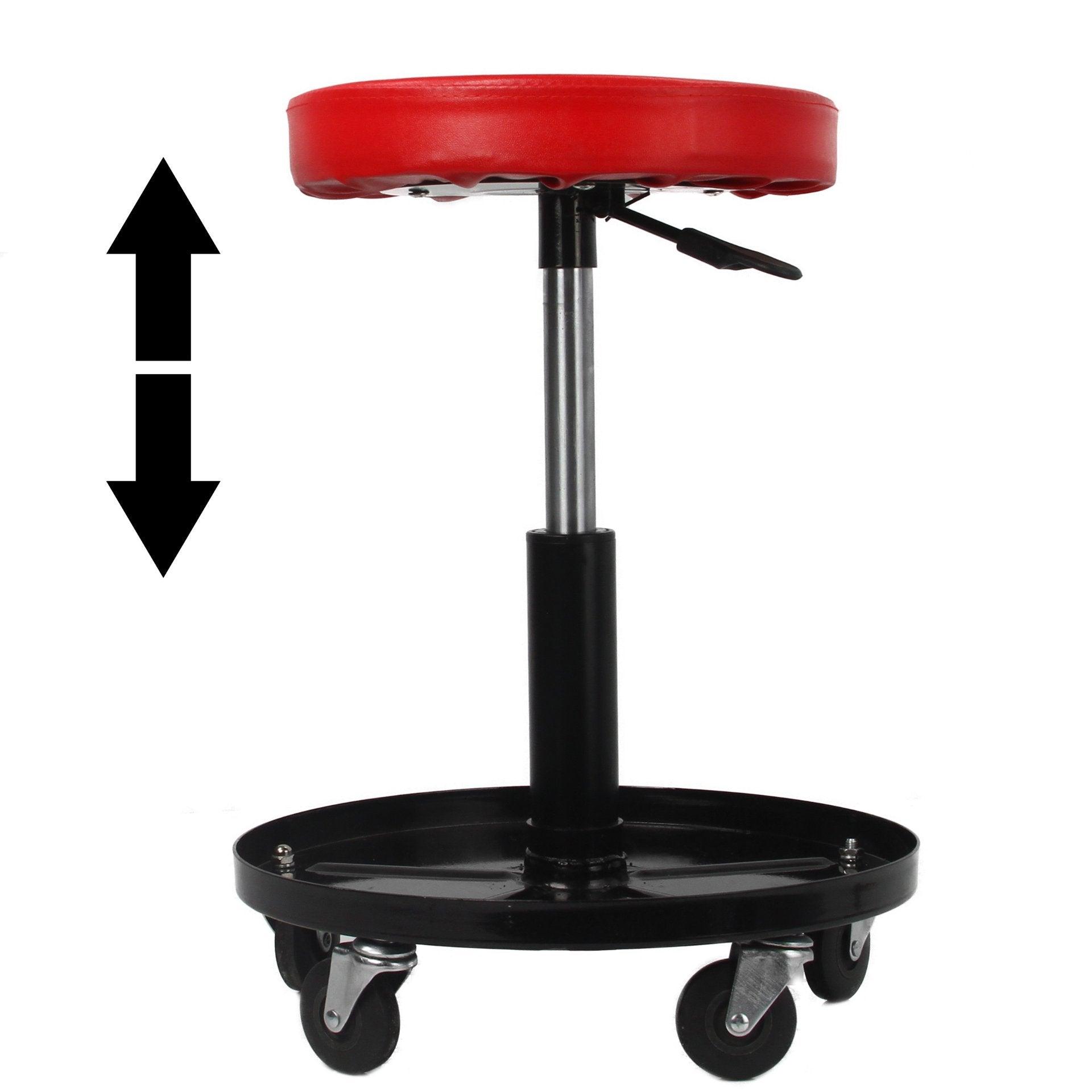 Scaun cu roti atelier mecanic rotativ cu reglare inaltime si tava chei - Bjc tools Imagine principală a produsului
