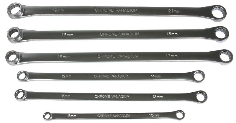 Set chei inelare drepte extra lungi 8 - 21 mm 6 piese profesionale CR-V - Bjc tools