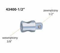 Adaptor si redutie tubulare 3/8 - 1/2 pentru antrenor - Bjc tools
