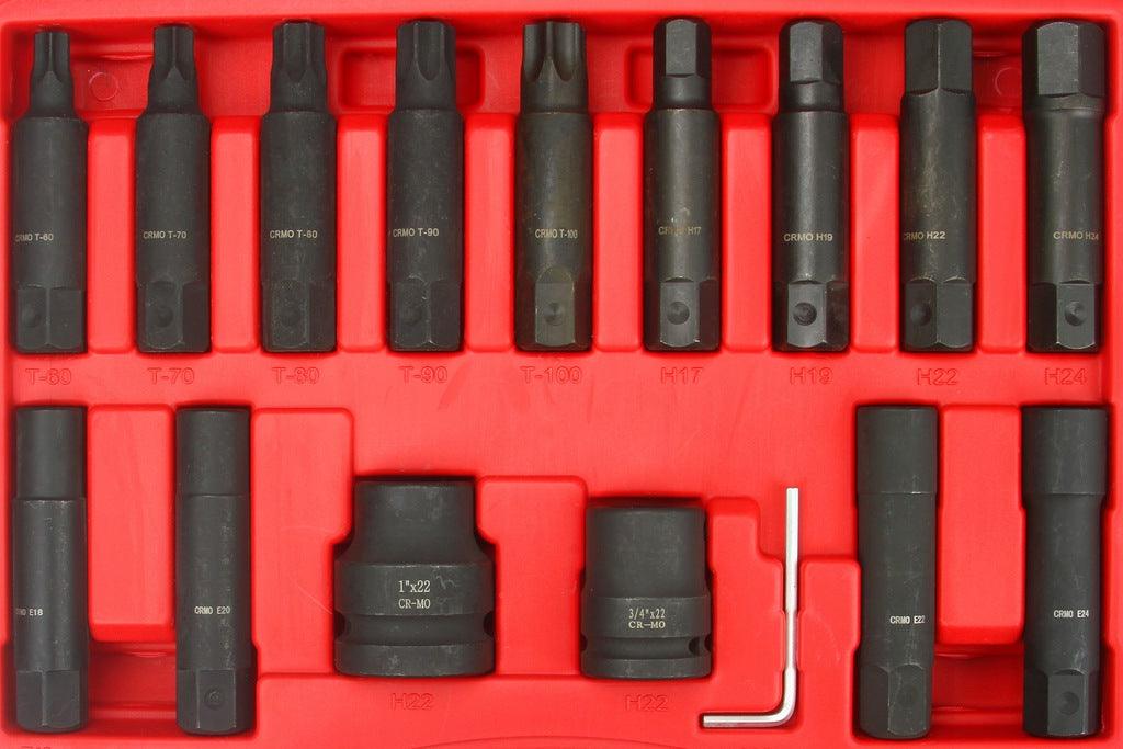 Trusa Biti hexagon, torx si tubulare torx E de impact 3/4 si 1Tol ptr camioane 16 piese BJC - Bjc tools