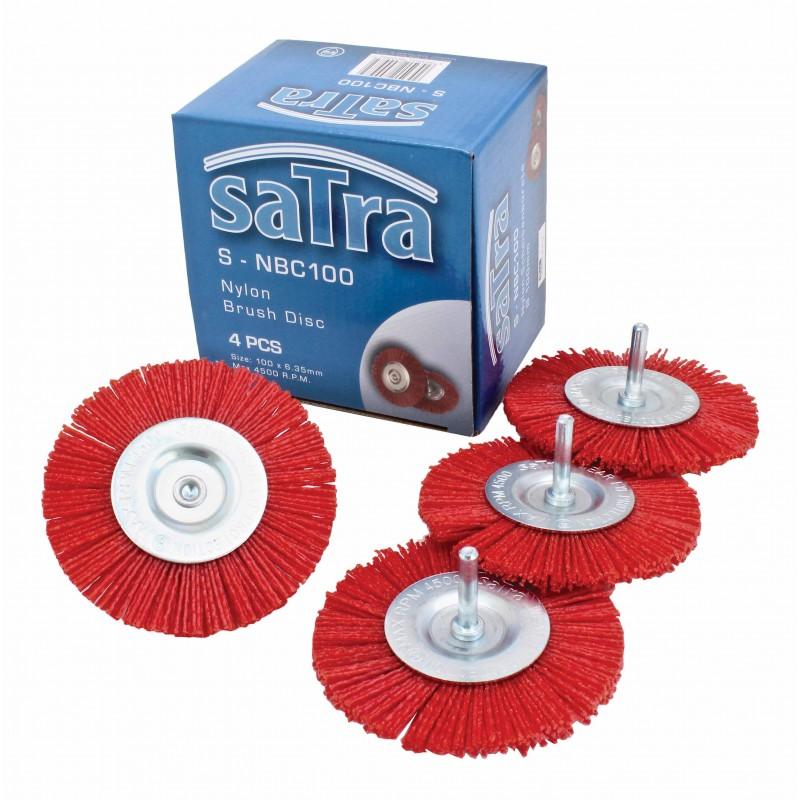 Set perii nailon tip disc, pentru masina de gaurit, 100 mm - Bjc tools