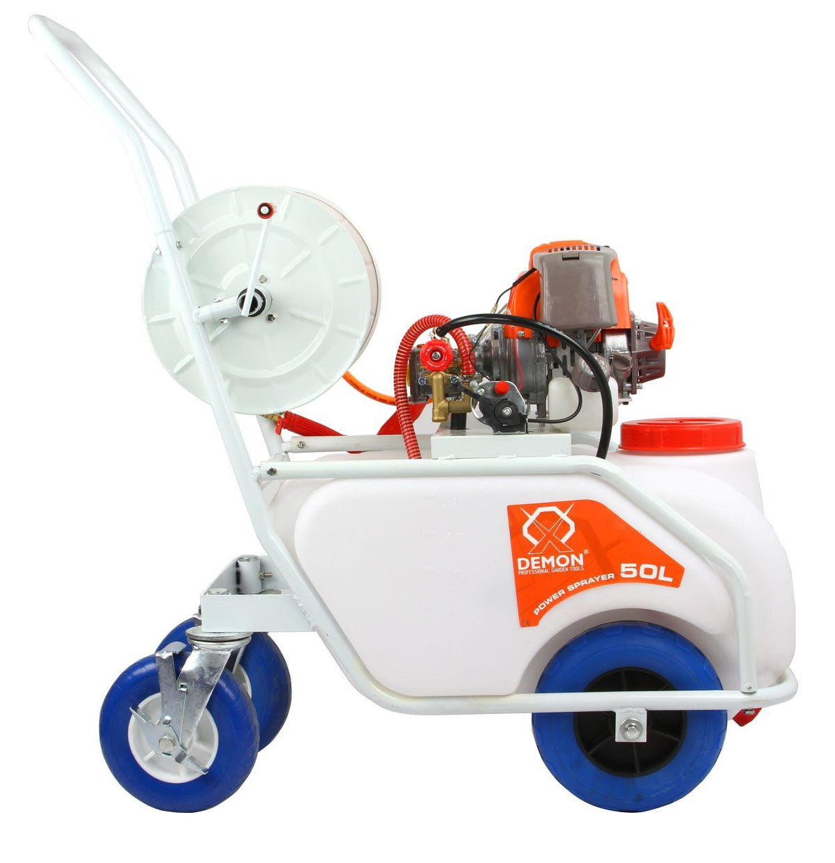 Atomizor pe benzina 50 litri cu carucior si furtun lung pe rola, Pulverizator substanțe, motostropitoare - Bjc tools