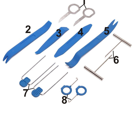 Trusa demontare casetofoane si elemente caroserie auto, leviere tapiterie - Bjc tools